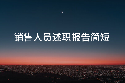 銷售人員述職報告簡短