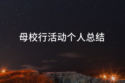 母校行活动个人总结