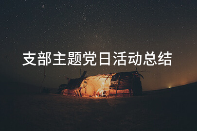 支部主题党日活动总结