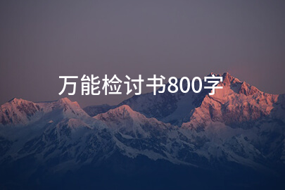 万能检讨书800字
