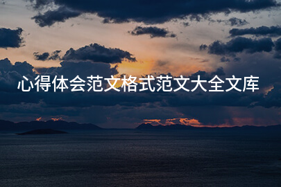 心得体会范文格式范文大全文库