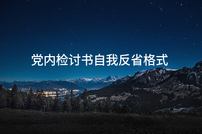 党内检讨书自我反省格式