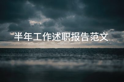 半年工作述职报告范文