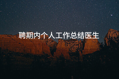 聘期内个人工作总结医生