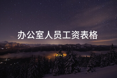 办公室人员工资表格
