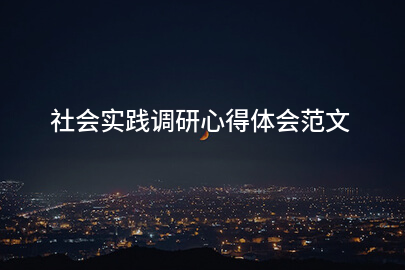社会实践调研心得体会范文
