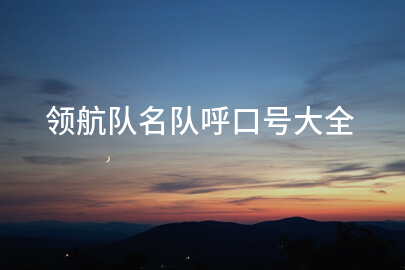 领航队队名与口号集锦