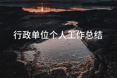 行政单位个人工作总结