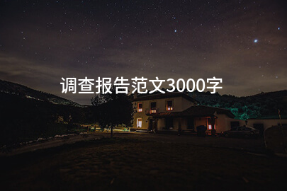 调查报告范文3000字