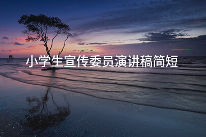 小学生宣传委员演讲稿简短