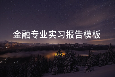 金融专业实习报告模板