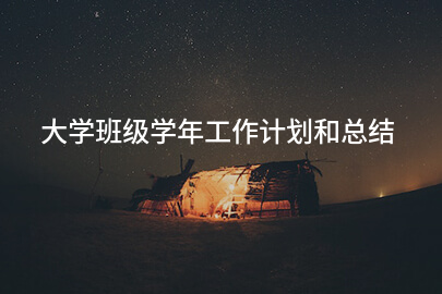 大学班级学年工作计划和总结