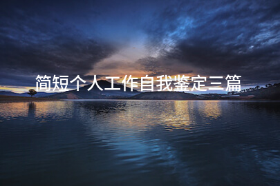 简短个人工作自我鉴定三篇