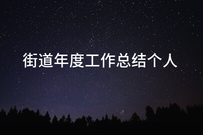 街道年度工作总结个人
