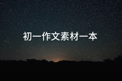 初一作文素材一本