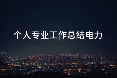 个人专业工作总结电力