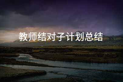 教师结对子计划总结