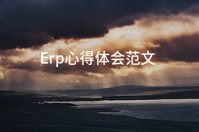 Erp心得体会范文
