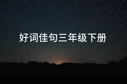 好词佳句三年级下册