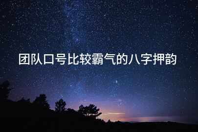 团队口号比较霸气的八字押韵