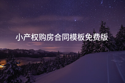 小产权购房合同模板免费版