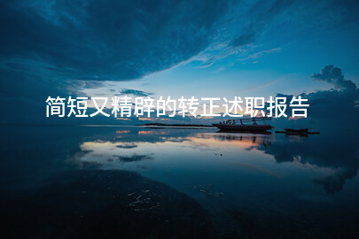简短又精辟的转正述职报告