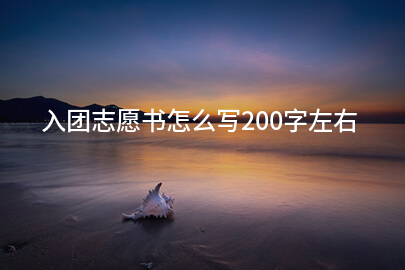 入团志愿书怎么写200字左右