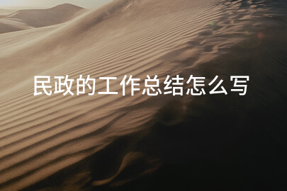 民政的工作总结怎么写