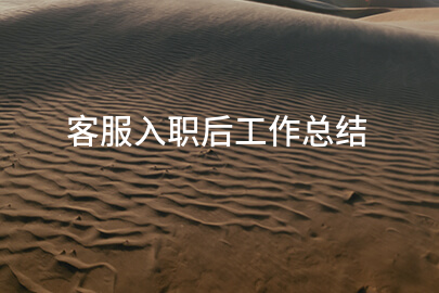客服入职后工作总结