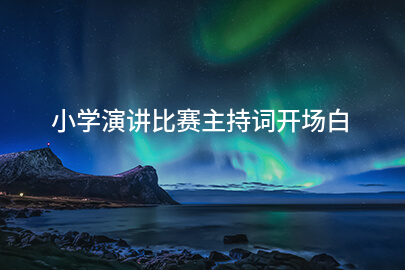 小学演讲比赛主持词开场白