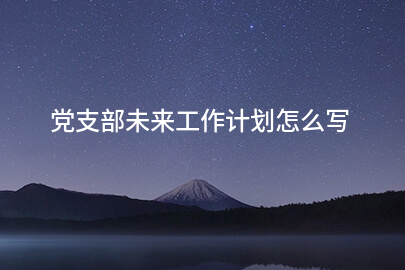 党支部未来工作计划怎么写