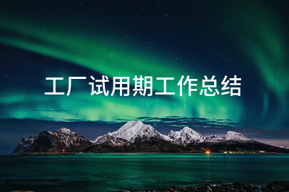工厂试用期工作总结