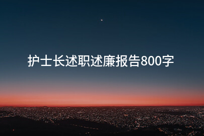 护士长述职述廉报告800字
