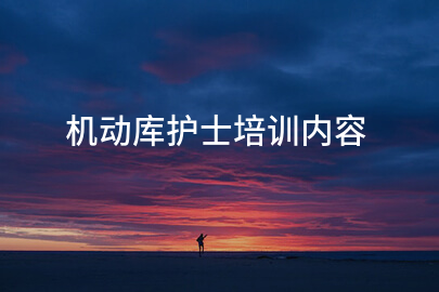 机动库护士培训内容