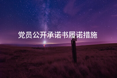 党员公开承诺书履诺措施