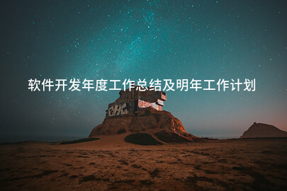 软件开发年度工作总结及明年工作计划