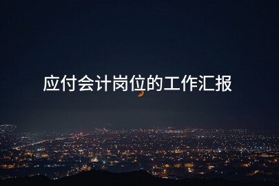 应付会计岗位的工作汇报
