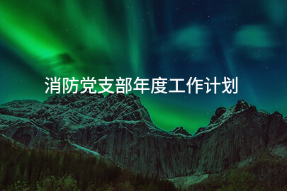 消防党支部年度工作计划