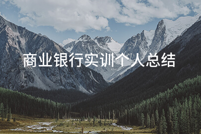 商业银行实训个人总结