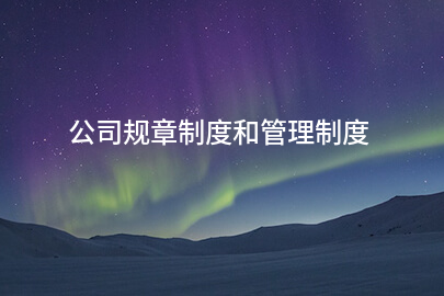 公司规章制度和管理制度