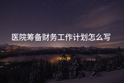医院筹备财务工作计划怎么写