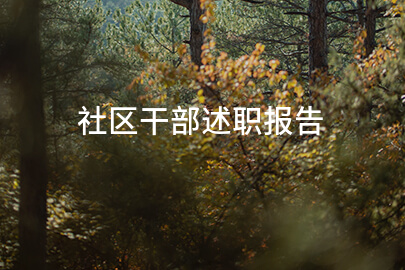 社区干部述职报告