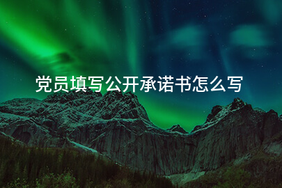 党员填写公开承诺书怎么写