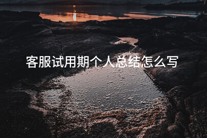 客服试用期个人总结怎么写