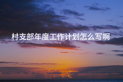 村支部年度工作计划怎么写啊