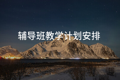 辅导班教学计划安排