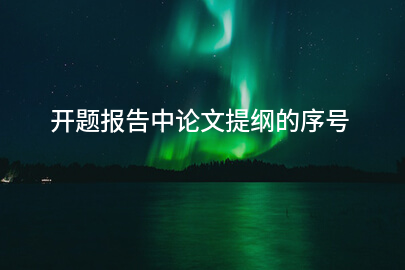 开题报告中论文提纲的序号