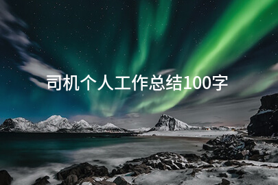 司机个人工作总结100字