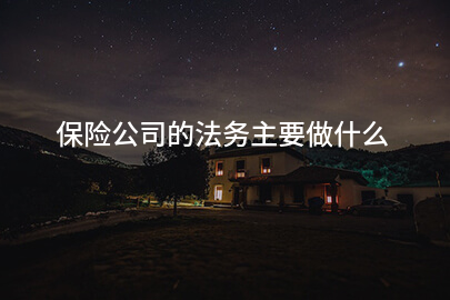 保险公司的法务主要做什么