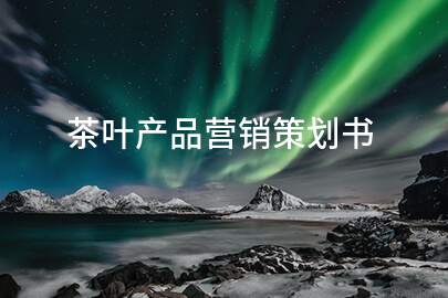 茶叶产品营销策划书